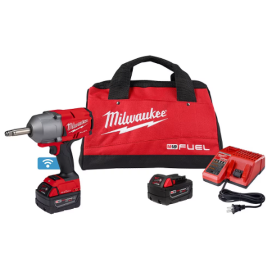 Milwaukee 2769-22R M18 FUEL ONE-KEY 18-Volt Li-Ion 1/2 inch Ext Anvil Controlled Torque Impact Wrench with Resistant Batteries