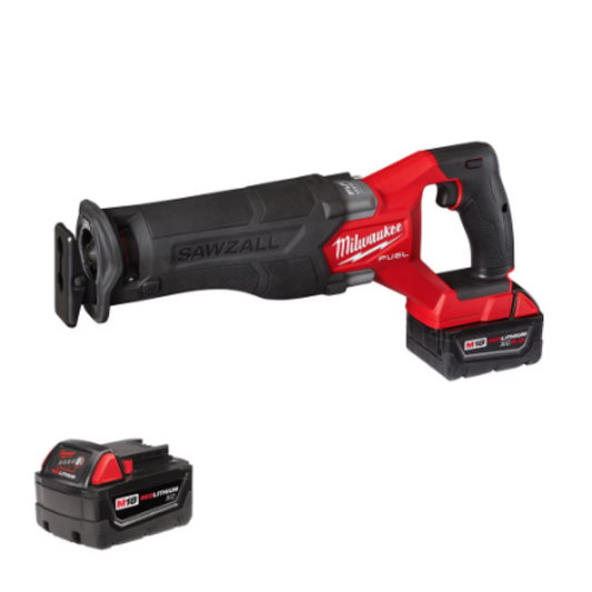Milwaukee 2821-22 M18 FUEL 18-Volt Lithium-Ion Brushless Cordless SAWZALL Reciprocating Saw Kit (2) 5.0 Ah Batteries