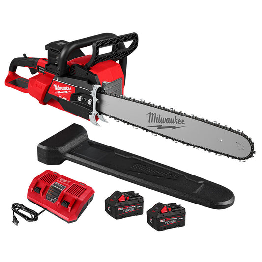 Milwaukee 2827-22 M18 FUEL 20-inch Dual Battery Chainsaw Kit w/ (2) FORGE XC8.0 Battery