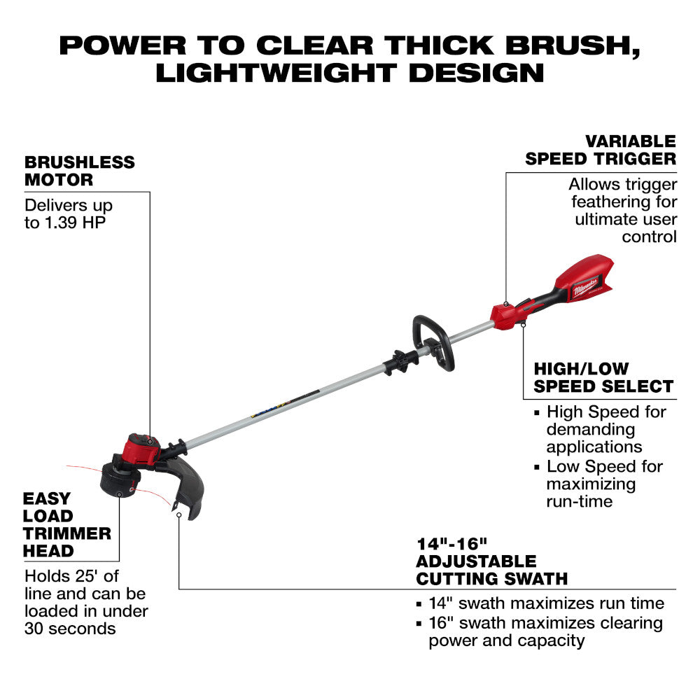 Milwaukee 2828-20E M18 FUEL Cordless Brushless 16in String Trimmer (Tool Only)