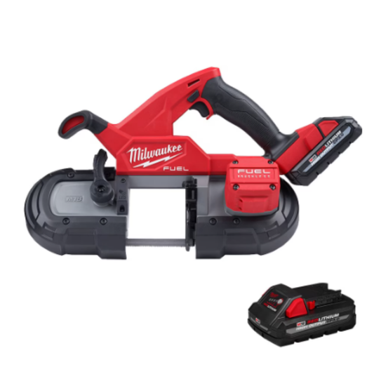 Milwaukee 2829-22 M18 FUEL 18-Volt Lithium-Ion Brushless Cordless Compact Bandsaw Kit with (2) 3.0 Ah Batteries