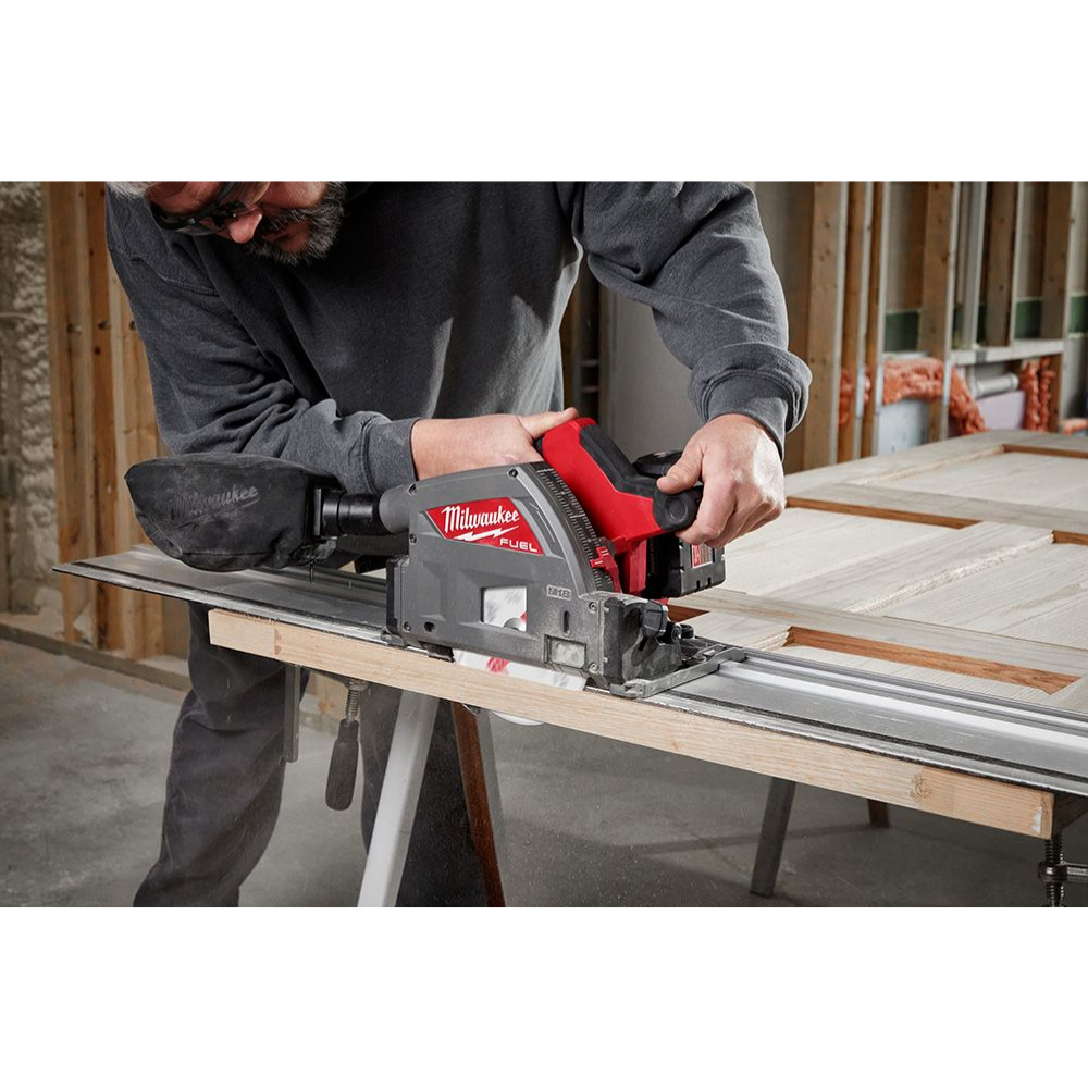 Milwaukee 2831-21 M18 FUEL 18-Volt Lithium-Ion Brushless Cordless 6-1/2" Plunge Track Saw Kit with (1) 6.0 Ah Battery