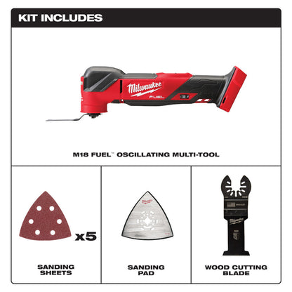 Milwaukee 2836-20 M18 FUEL 18-Volt Lithium-Ion Cordless Brushless Oscillating Multi-Tool (Tool-Only)