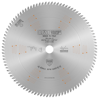CMT 283.696.12 CHROME Cut-Off Circular Saw Blade 12", T96 HiATB
