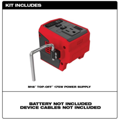 Milwaukee 2846-20 18-Volt M18 Lithium-Ion Brushless Cordless 175-Watt Powered Compact Inverter with (Tool-Only)