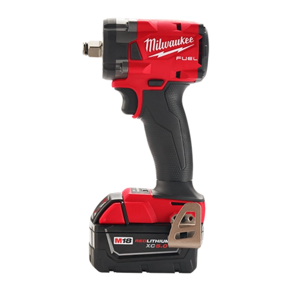Milwaukee 2855-22R M18 FUEL 18-Volt Li-Ion Brushless 1/2" Compact Impact Wrench with Friction Ring Kit with Resistant Batteries