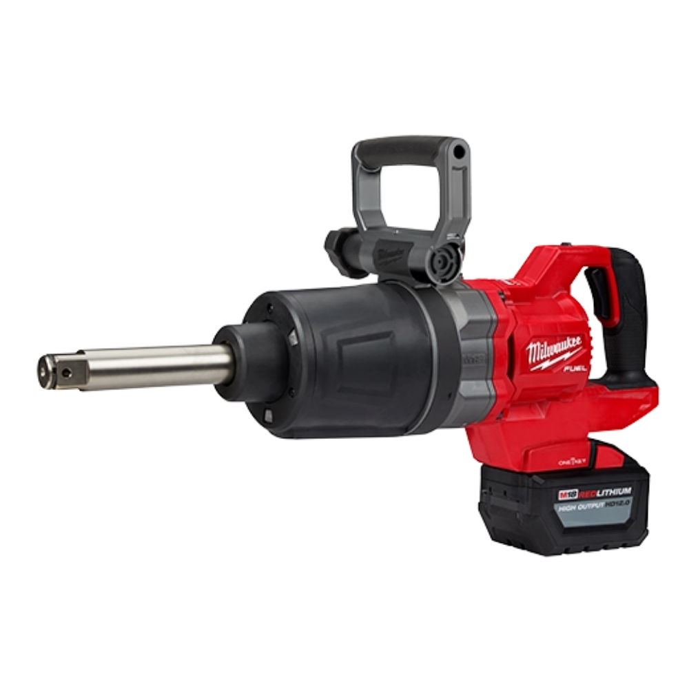 Milwaukee 2869-22HD M18 FUEL 18-Volt Li-Ion Cordless 1 inch Impact Wrench Extended Reach D-Handle Kit with(2) 12.0 Ah Batteries