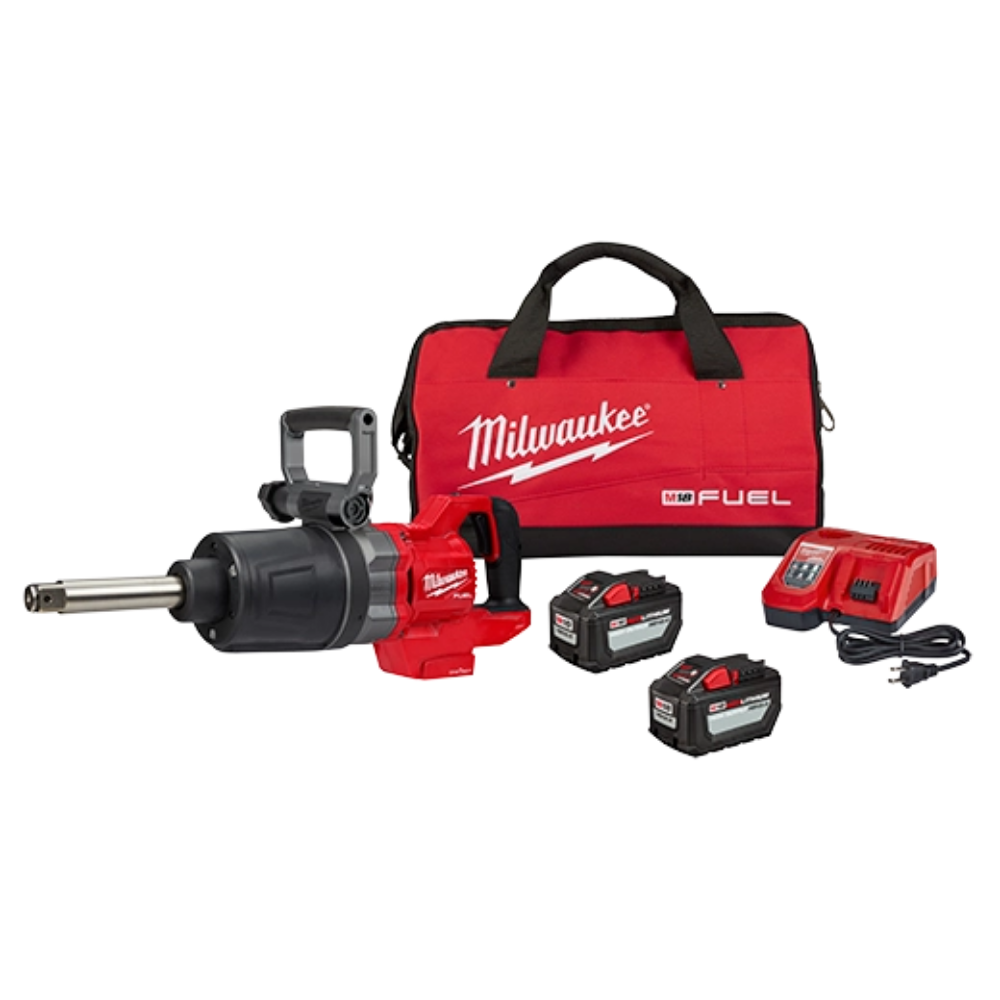 Milwaukee 2869-22HD M18 FUEL 18-Volt Li-Ion Cordless 1 inch Impact Wrench Extended Reach D-Handle Kit with(2) 12.0 Ah Batteries