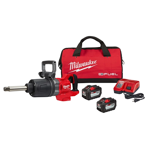 Milwaukee 2869-22HD M18 FUEL 18-Volt Li-Ion Cordless 1 inch Impact Wrench Extended Reach D-Handle Kit with(2) 12.0 Ah Batteries
