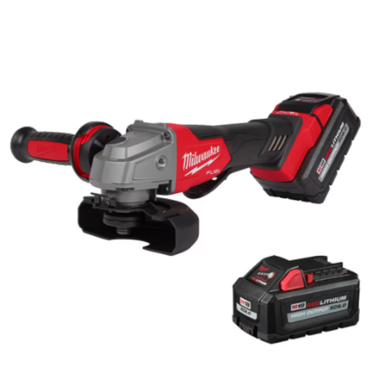 Milwaukee 2880-22 M18 FUEL 18-Volt Brushless Cordless 4-1/2 -inch /5 -inch Grinder, Paddle Switch Kit with (2) 6.0 Ah Batteries