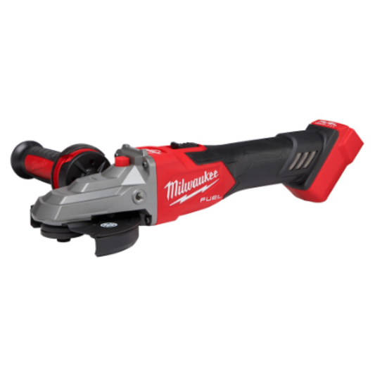 Milwaukee 2887-20 M18 FUEL 18-Volt Brushless 5 inch Flathead Braking Grinder with Slide Switch Lock-On (Tool-Only)