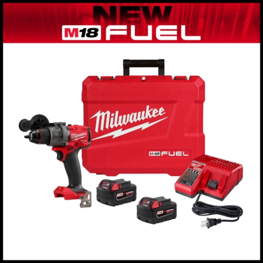 Milwaukee 2903-22 M18 FUEL 18-Volt Li-Ion Brushless Next Generation 1/2 inch Drill/Driver Kit with(2) 5.0Ah Batteries