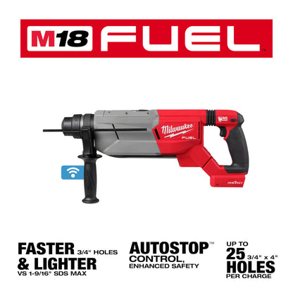 Milwaukee 2916-20 M18 FUEL Cordless Brushless 1-1/4in SDS Plus D-Handle Rotary Hammer with ONE-KEY (Tool Only)
