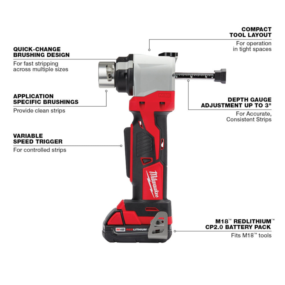Milwaukee 2935CU-21S M18 Cordless Cable Stripper Kit with 17 Cu THHN / XHHW Bushings