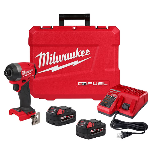 Milwaukee 2953-22 Tool M18 FUEL 18V Li-Ion Brushless Next Generation 1/4" Hex Impact Driver Kit with (2) 5.0Ah Batteries
