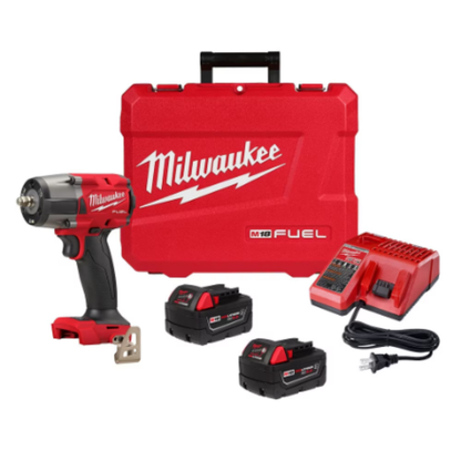 Milwaukee 2960-22R M18 FUEL 18-Volt Li-Ion 3/8 inch Mid-Torque Impact Wrench with Friction Ring Kit with Resistant Batteries