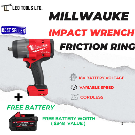 Milwaukee 2967-20 M18 FUEL 1/2" High Torque Impact Wrench with Friction Ring (Tool Only)