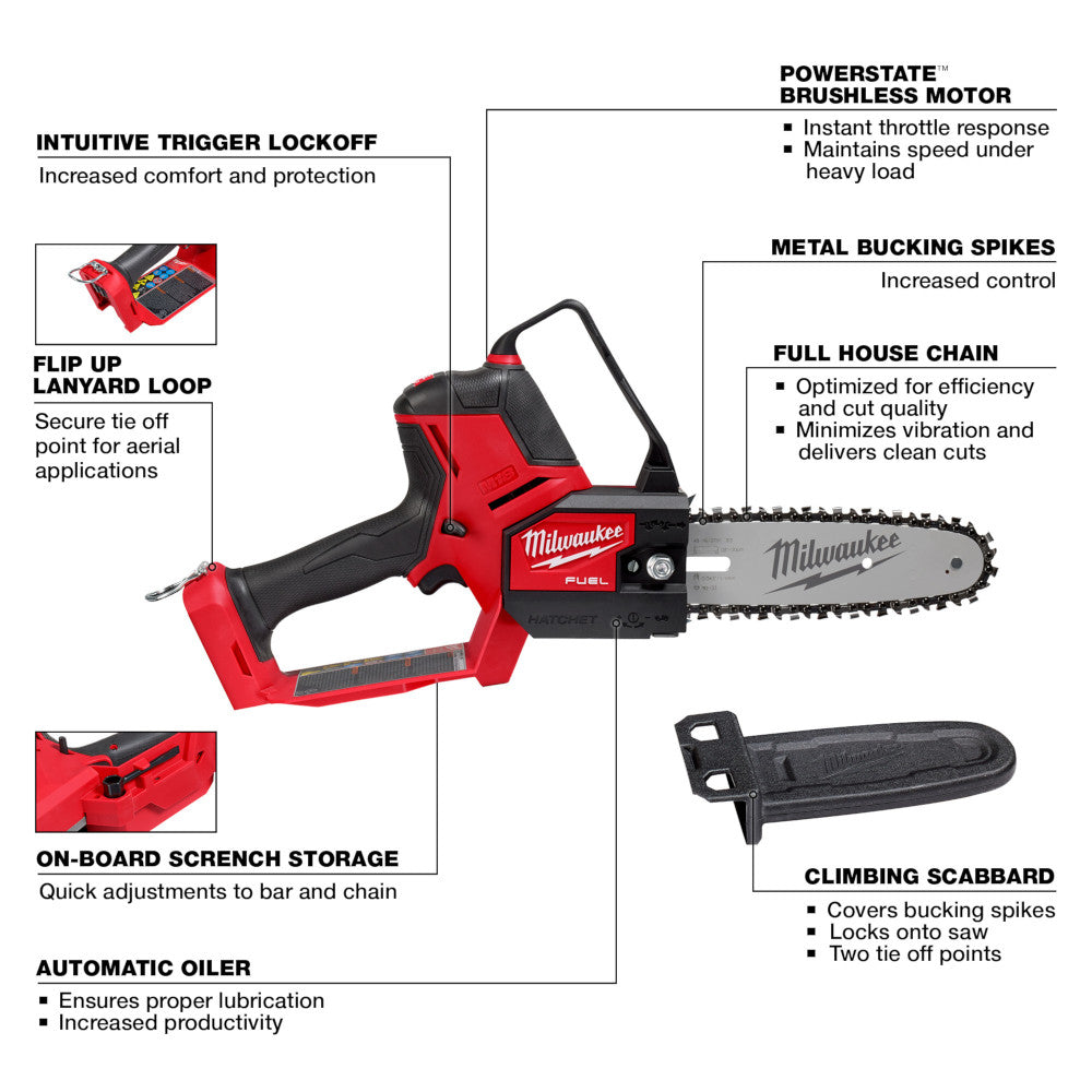 Milwaukee 3004-20 M18 FUEL HATCHET Cordless Brushless 8in Pruning Saw (Tool Only)