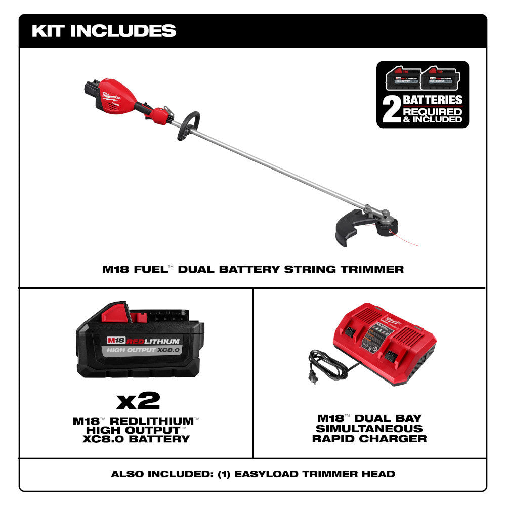 Milwaukee 3006-22 M18 FUEL Cordless Brushless 17in Dual Battery String Trimmer Kit