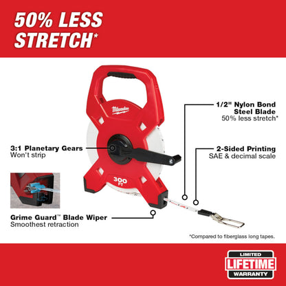 Milwaukee 48-22-5230 300' Open Reel Long Tape Measure