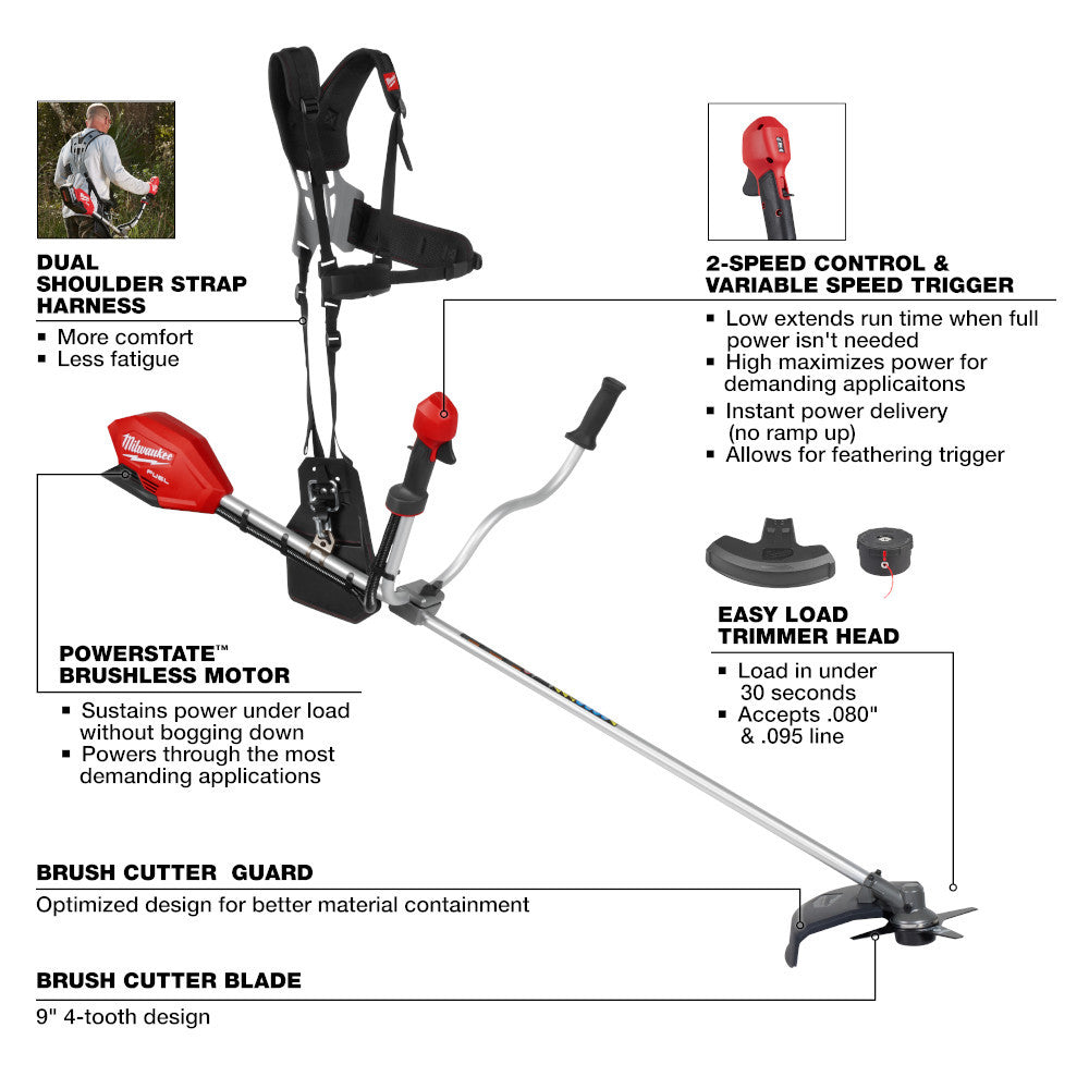 Milwaukee 3015-20 M18 FUEL Brush Cutter & String Trimmer (Tool Only)