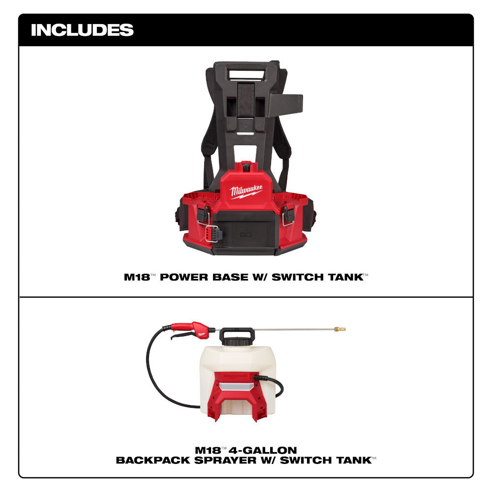 Milwaukee 3019-20PS Tool M18 18V 4 Gal. Backpack Pesticide Sprayer w/Switch Tank-inchterchangeable Capability