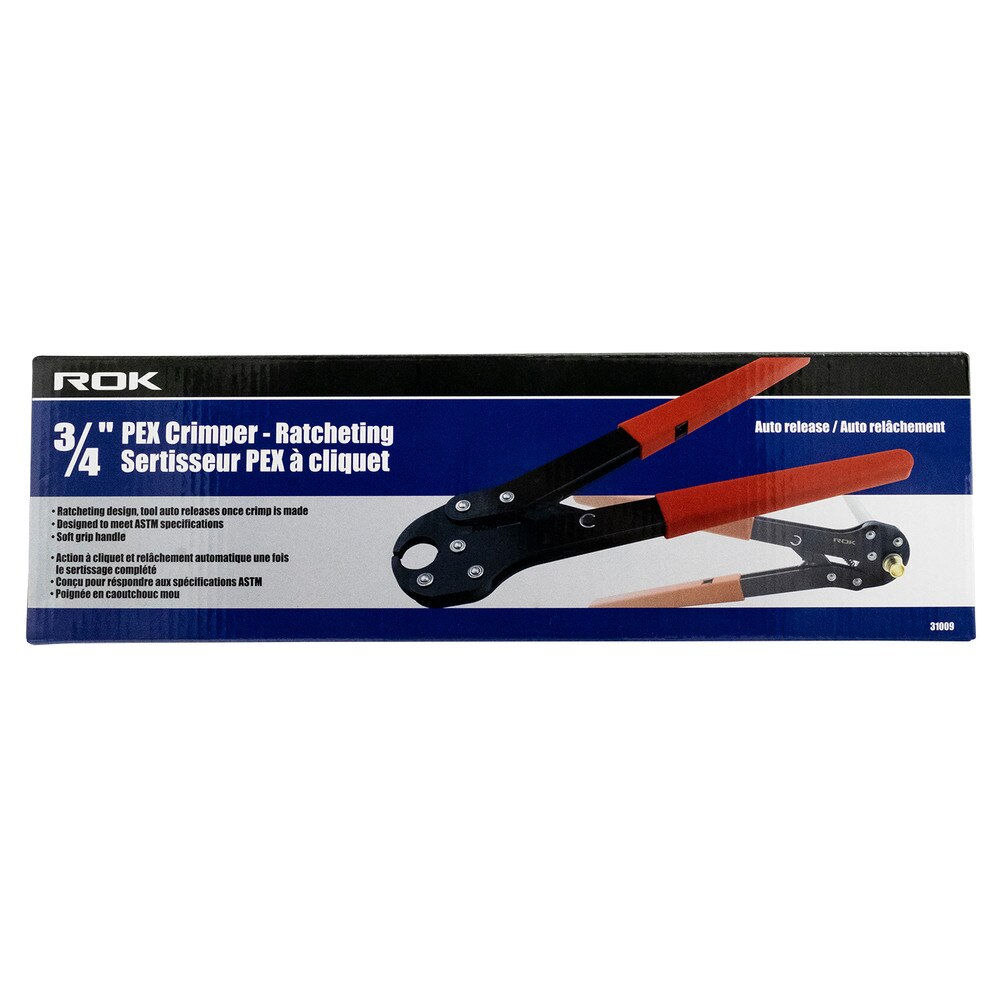 3/4" Ratcheting PEX Crimper Tool for Plumbing Connections