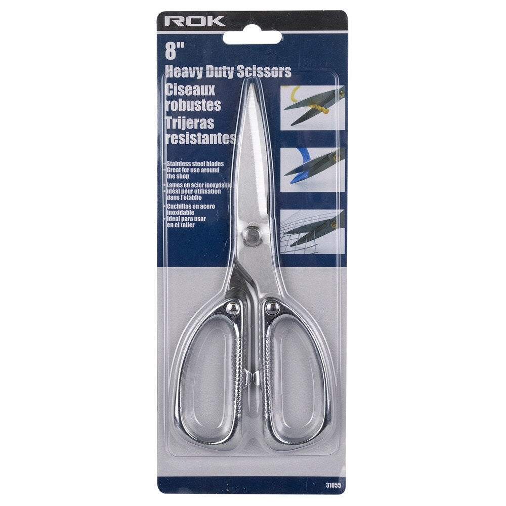 8" Heavy-Duty Scissors | Stainless Steel Multipurpose Cutting Tool