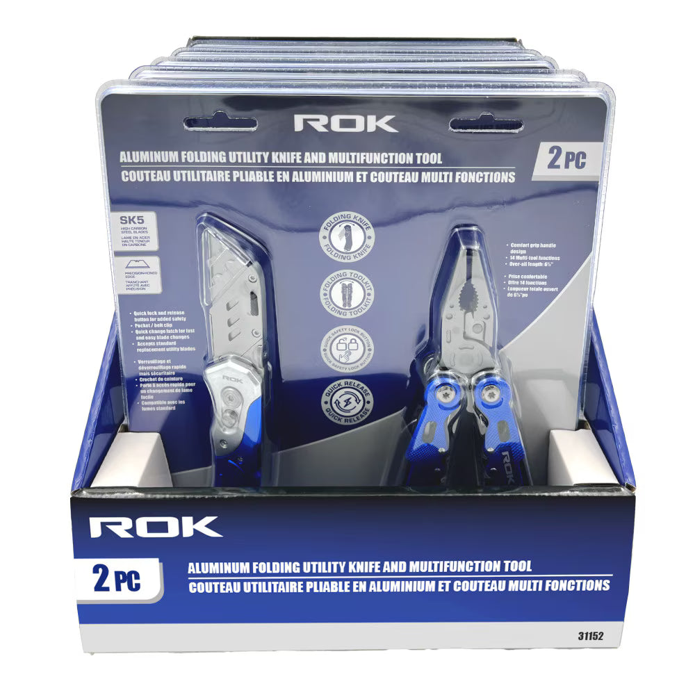 2 Pcs Multi Tool & Folding Knife Set | EDC Pocket Tools