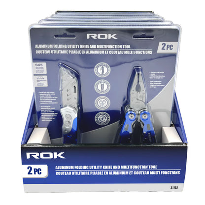 2 Pcs Multi Tool & Folding Knife Set | EDC Pocket Tools