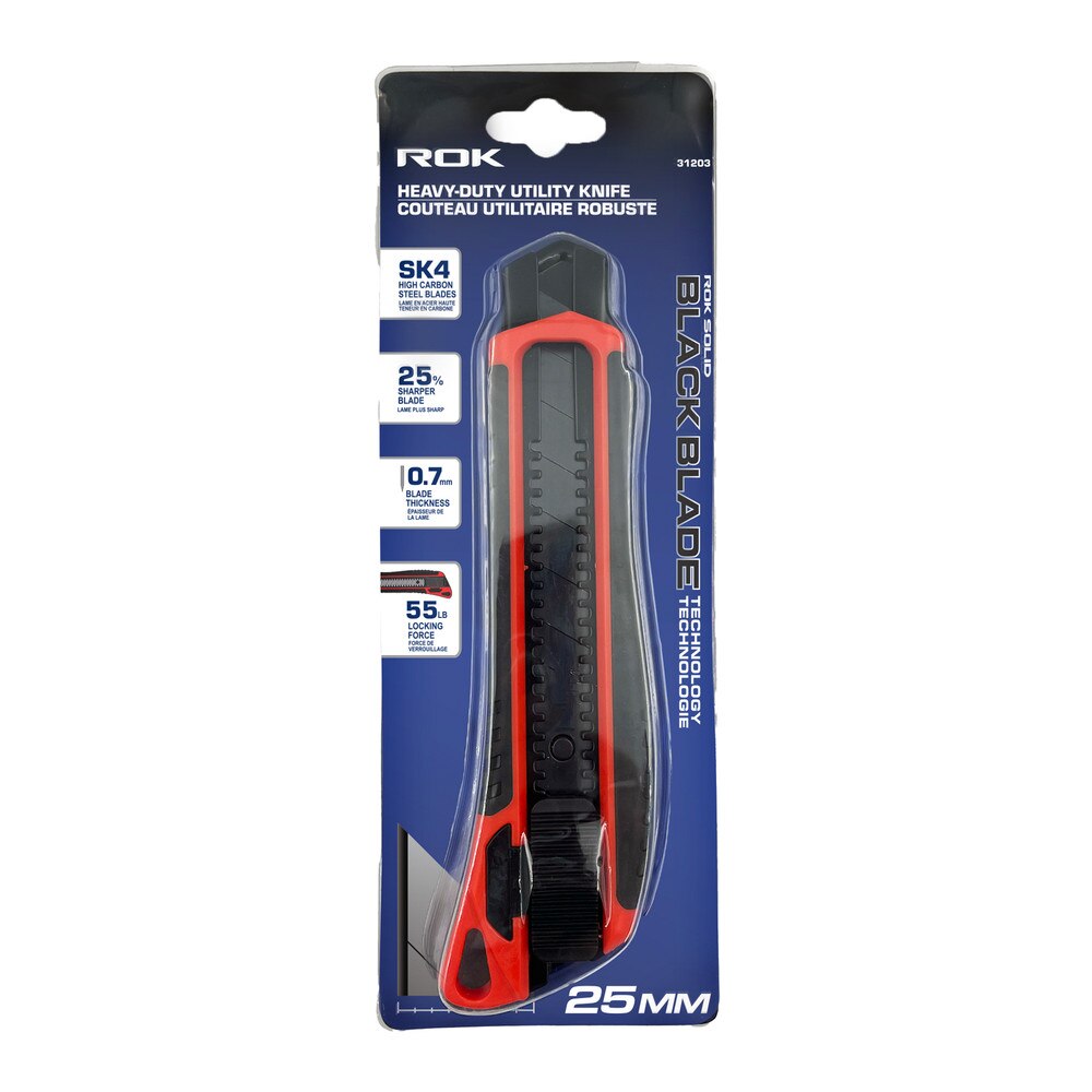 ROK Black Heavy-Duty Utility Knife, 25 mm