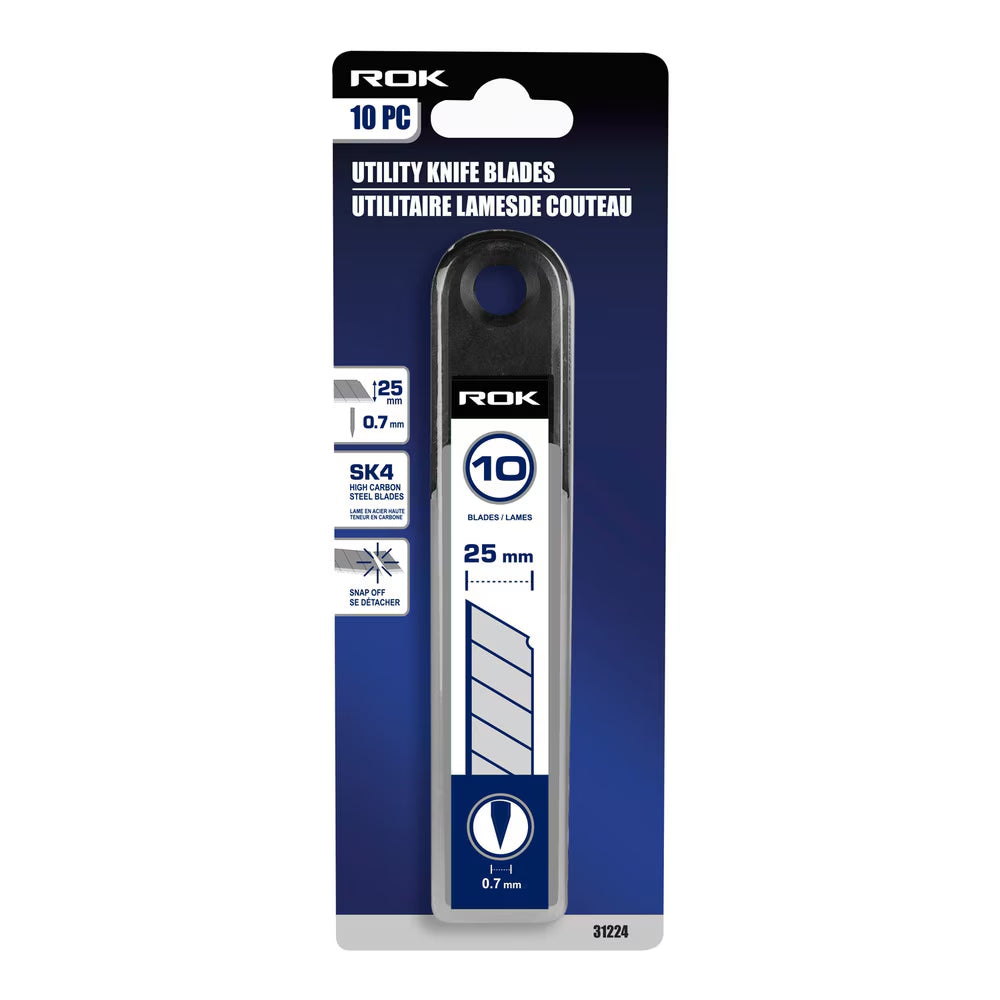 10-Piece 25 mm Utility Knife Replacement Blades