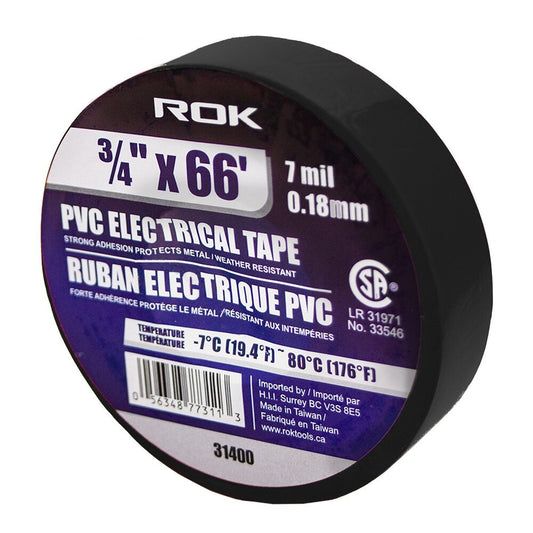 3/4-Inch Black PVC Electrical Tape | Insulating Tape