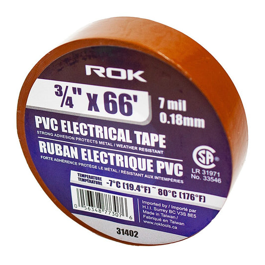 3/4-Inch Brown PVC Electrical Tape | Insulating Tape for Wire & Cable