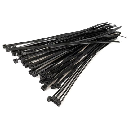 100 Pcs 8-Inch Black Nylon Cable Ties | Self-Locking Zip Ties for Wire & Cable Management
