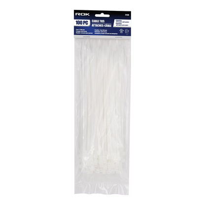 100 Pcs 8-Inch Clear Nylon Cable Ties | Self-Locking Zip Ties for Wire & Cable Management