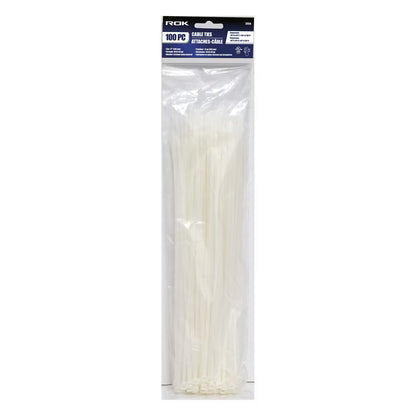 100 Pcs 12-Inch Clear Nylon Cable Ties | Self-Locking Zip Ties for Wire & Cable Management