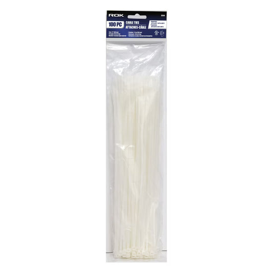 100 Pcs 12-Inch Clear Nylon Cable Ties | Self-Locking Zip Ties for Wire & Cable Management