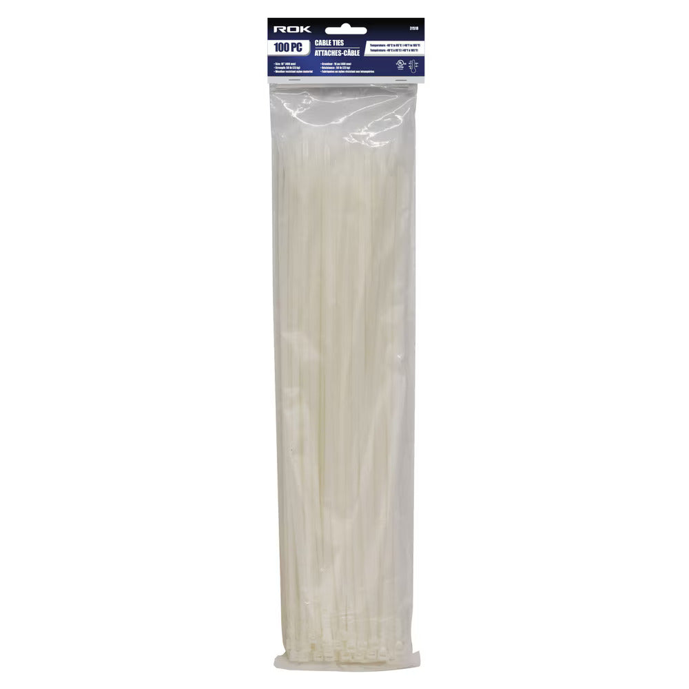 Clear Nylon Cable Ties, 16-Inch