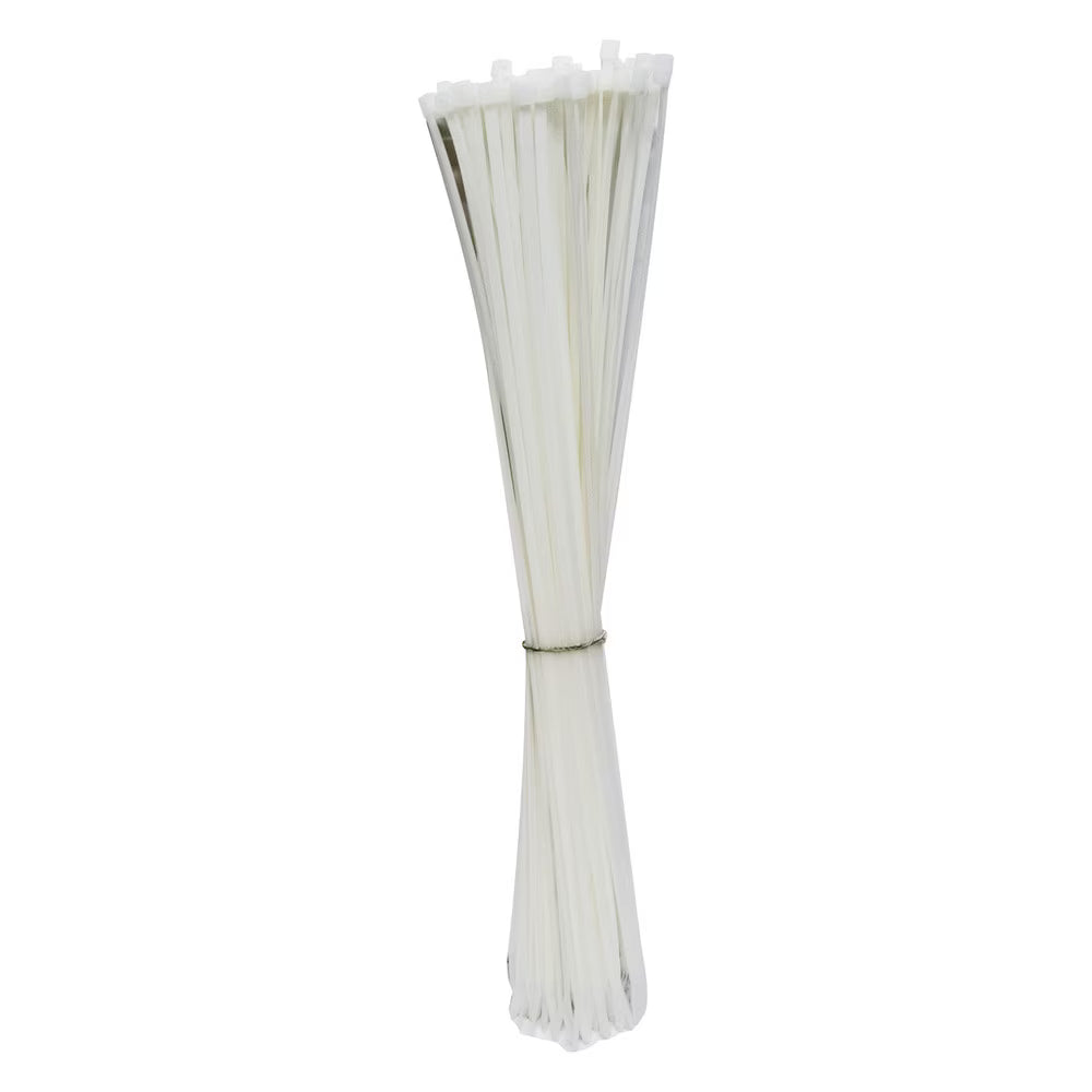 100 Pcs 16-Inch Clear Nylon Cable Ties | Heavy Duty Self-Locking Zip Ties for Wire & Cable Management