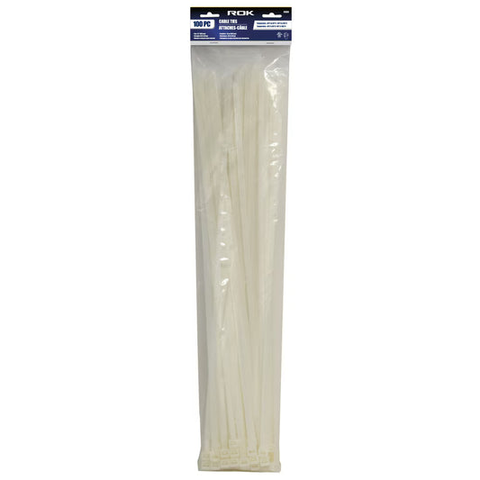 100 Pcs 24-Inch Clear Nylon Cable Ties | Extra Long Heavy Duty Self-Locking Zip Ties for Large Bundles
