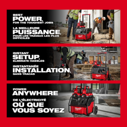 Milwaukee 3300R ROLL-ON 3600W/7200W 2.5kWh Lithium-Ion Battery Powered Push Start Power Station Battery Generator