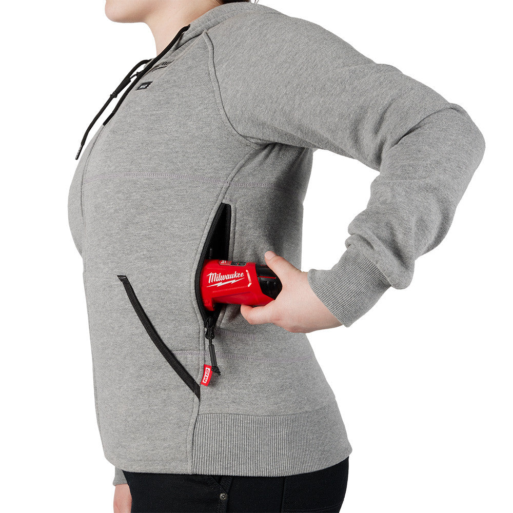 Milwaukee 336G-21L M12 Women's Heated Gray Hoodie Kit - Large