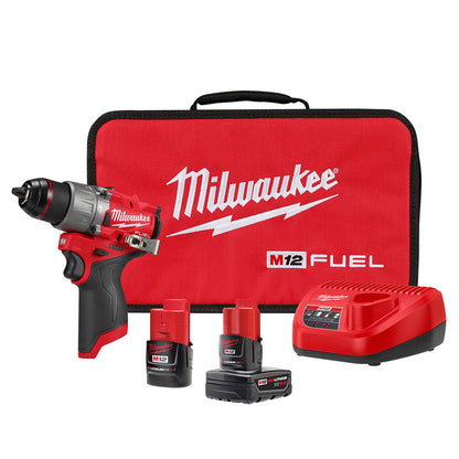 Milwaukee 3404-22 M12 FUEL Cordless Brushless 1/2in Hammer Drill/Driver Kit