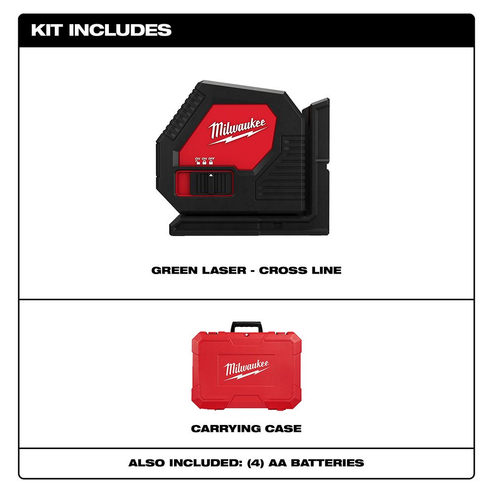 Milwaukee 3421 100 ft. Green Cross Line Laser