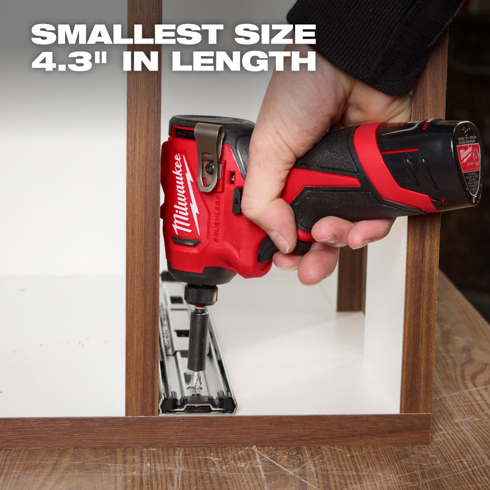 Milwaukee 3450-20 Tool 12V M12 Lithium-Ion Brushless Cordless 1/4" Hex Impact Driver (Tool-Only)