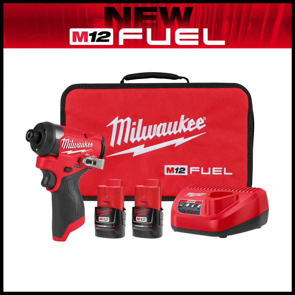 Milwaukee 3453-22 M12 FUEL Cordless Brushless 1/4in Hex Impact Driver Kit