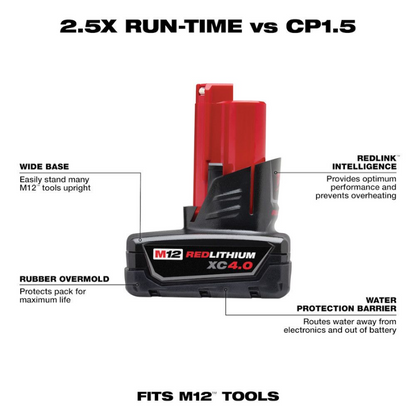 Milwaukee 3497-22 M12 FUEL 12V Li-Ion Brushless Next Generation Hammer Drill Impact Driver Combo Kit with (2) Batteries