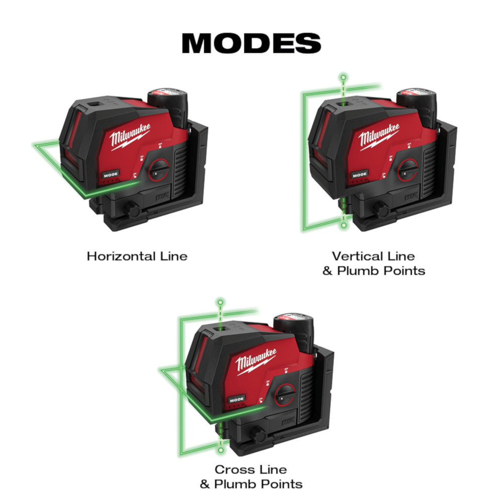 Milwaukee 3622-21 M12 Green Cross-Line and Plumb Points Laser Level Kit