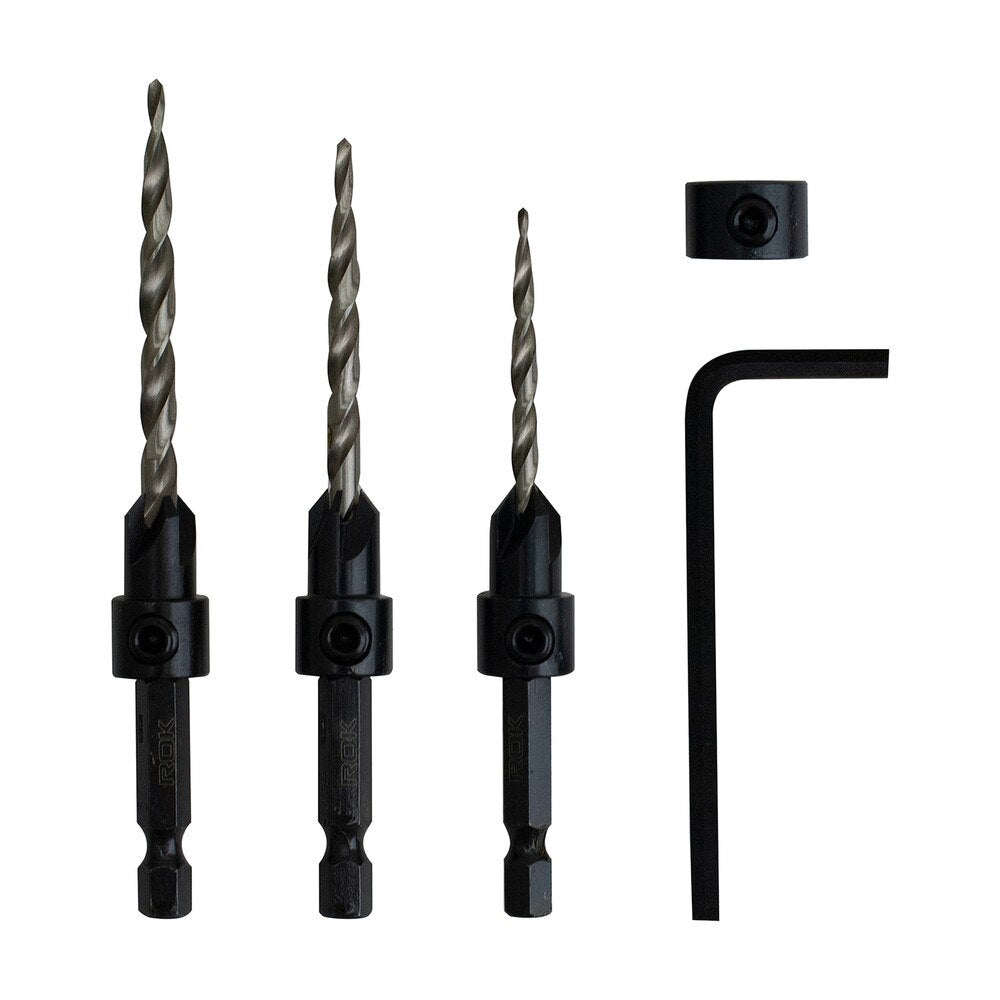 4 PC Wood Countersink Bit Set for Smooth Screw Hole Finishing